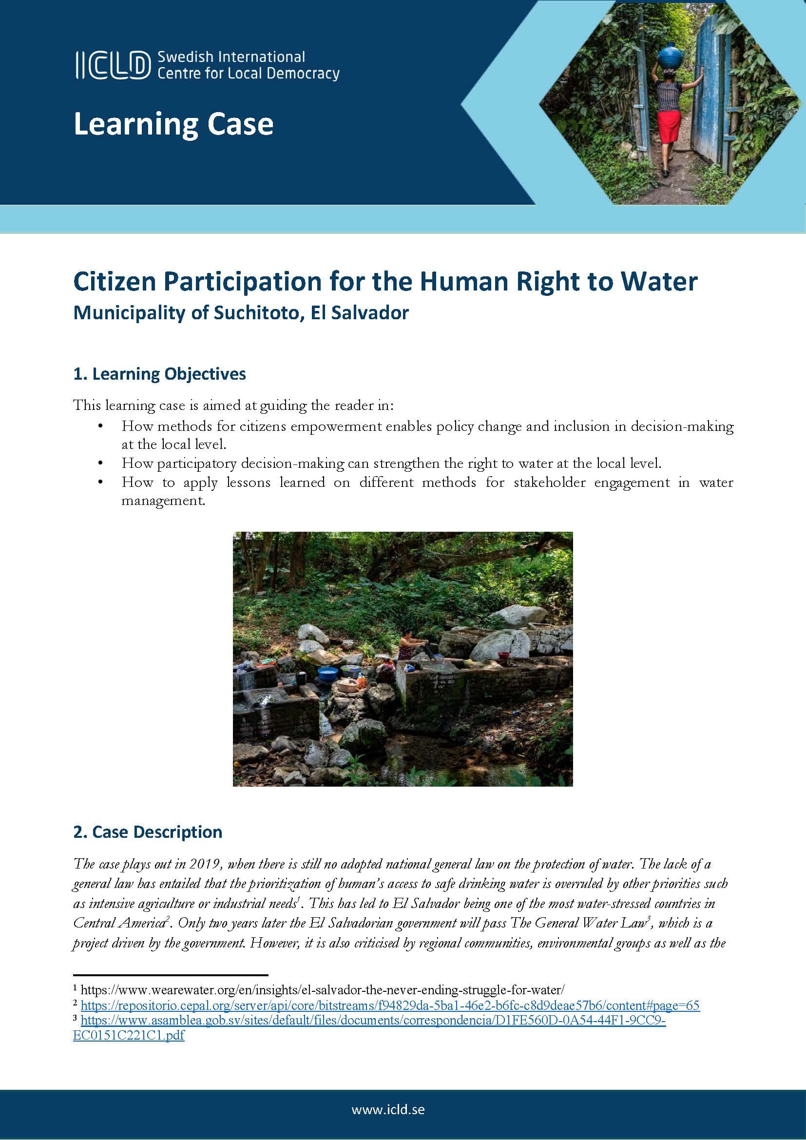 Citizen Participation for the Human Right to Water