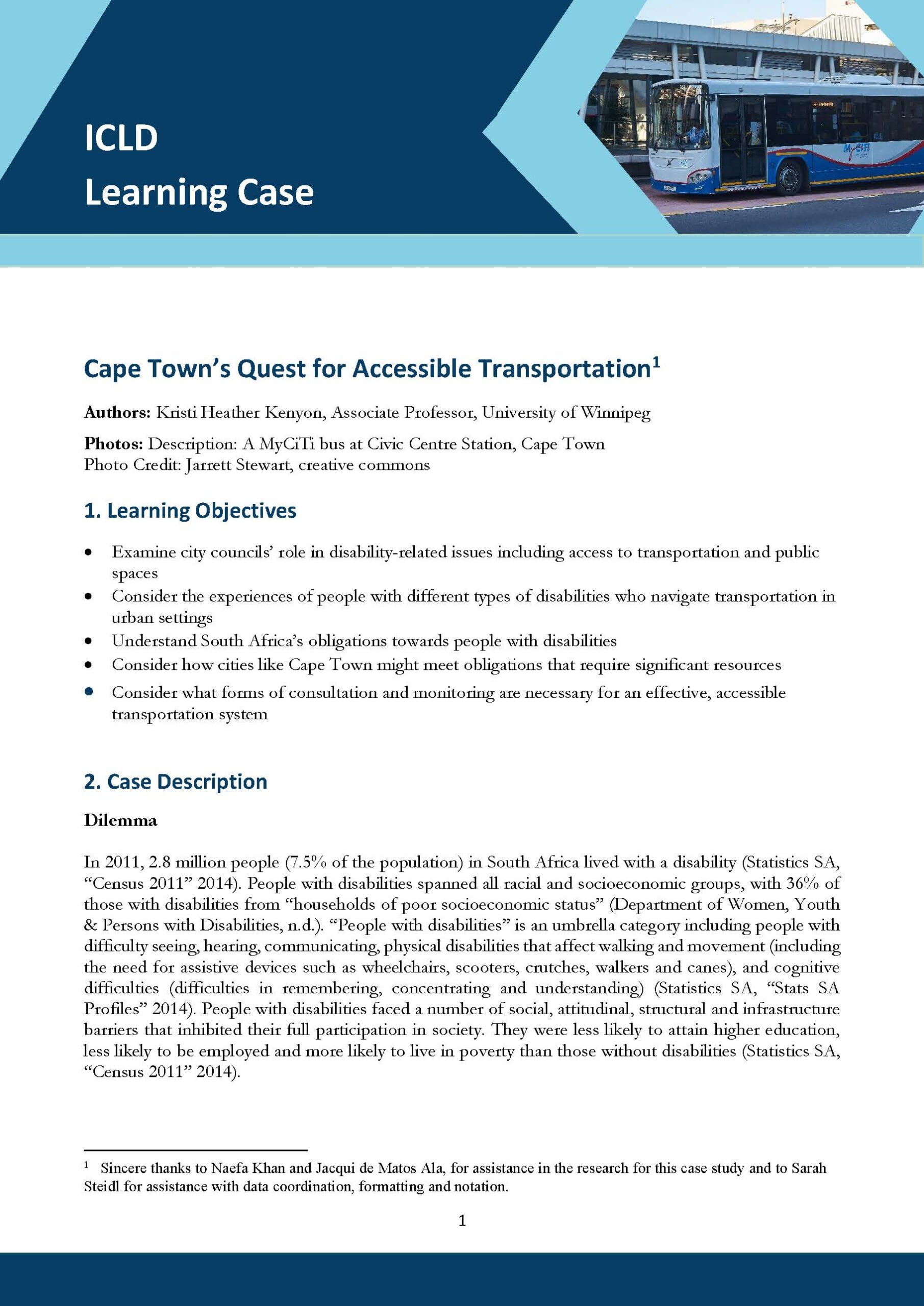 Cape Town’s Quest for Accessible Transportation