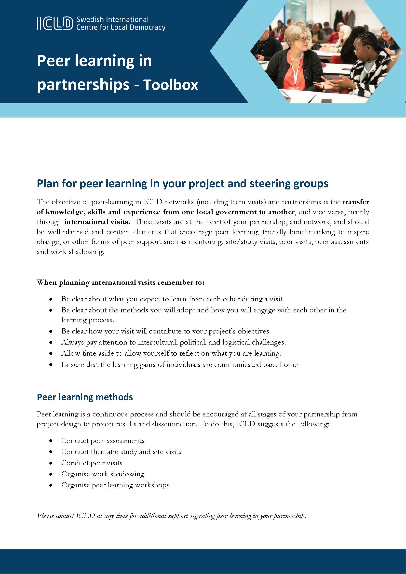 Peer learning in partnerships – toolbox