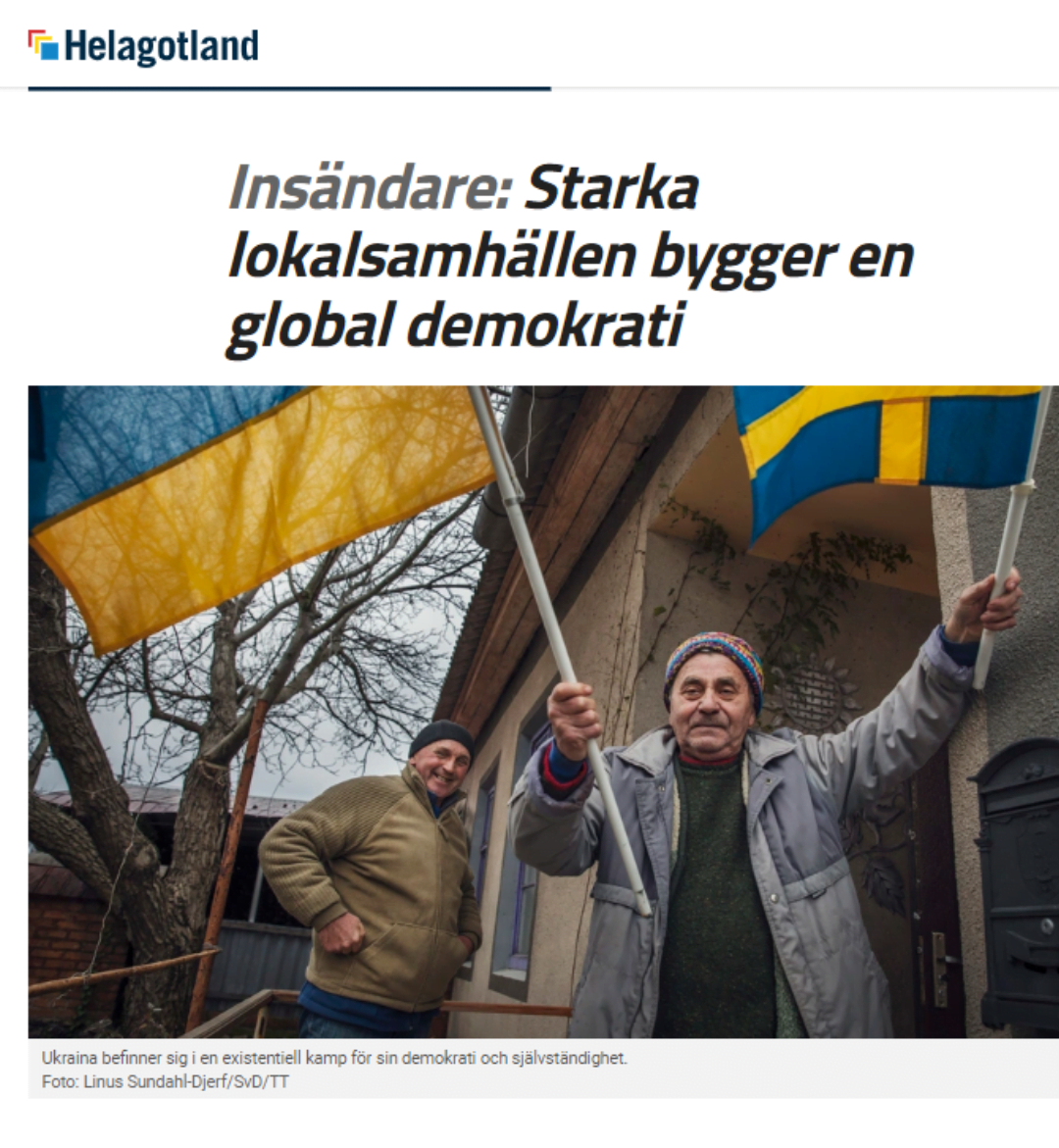Insändare: Starka lokalsamhällen bygger en global demokrati