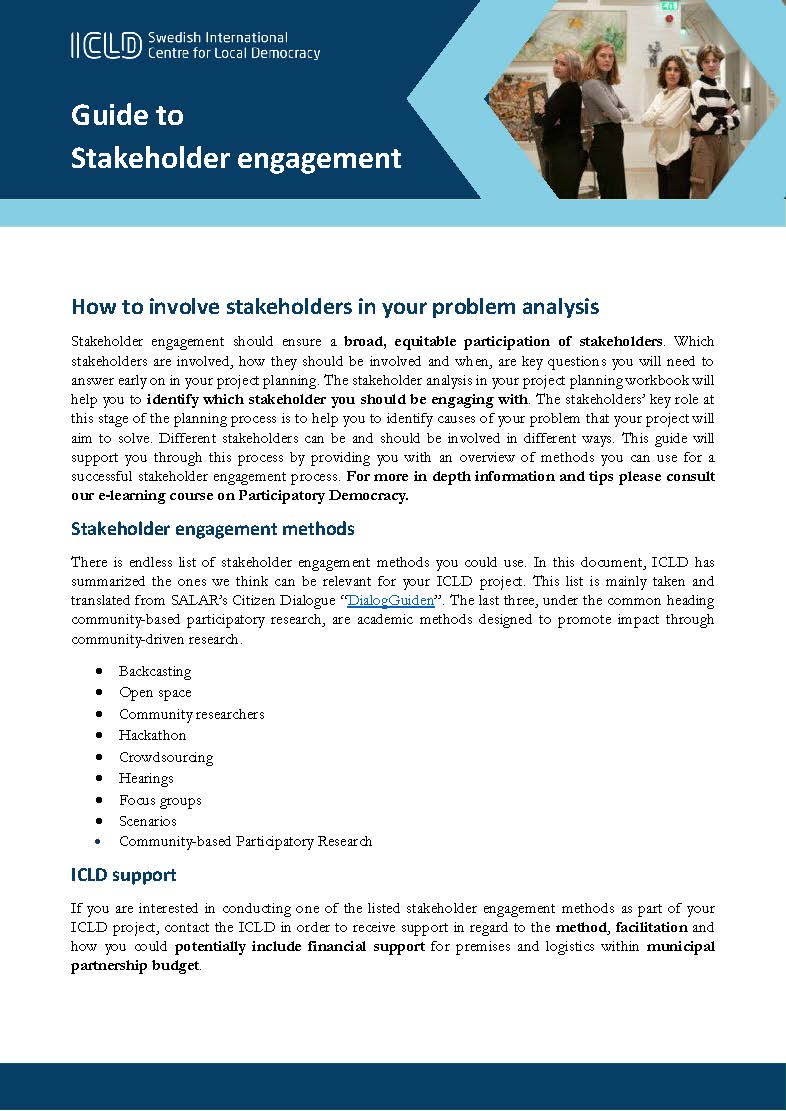 Guide to stakeholder engagement