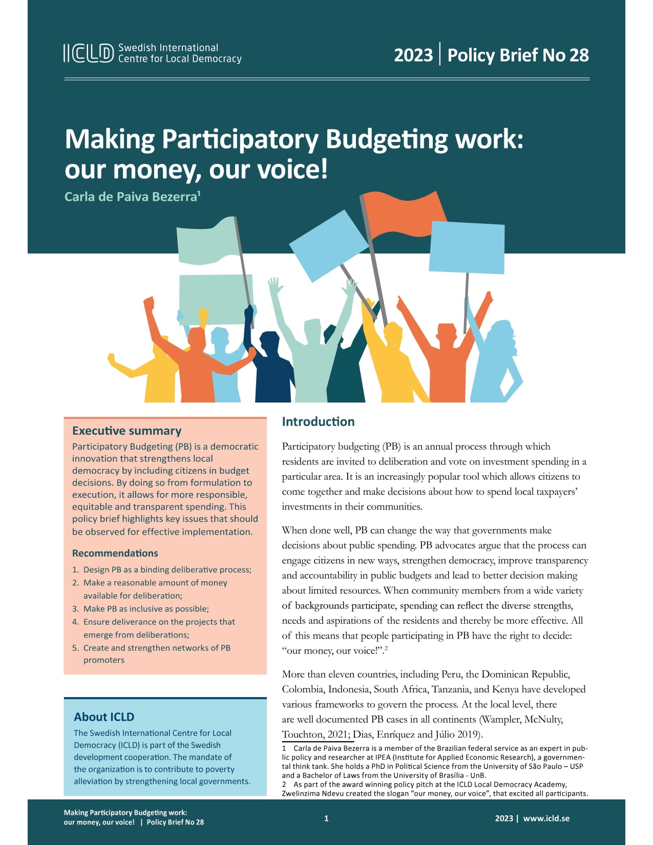 Making Participatory Budgeting work: our money, our voice!