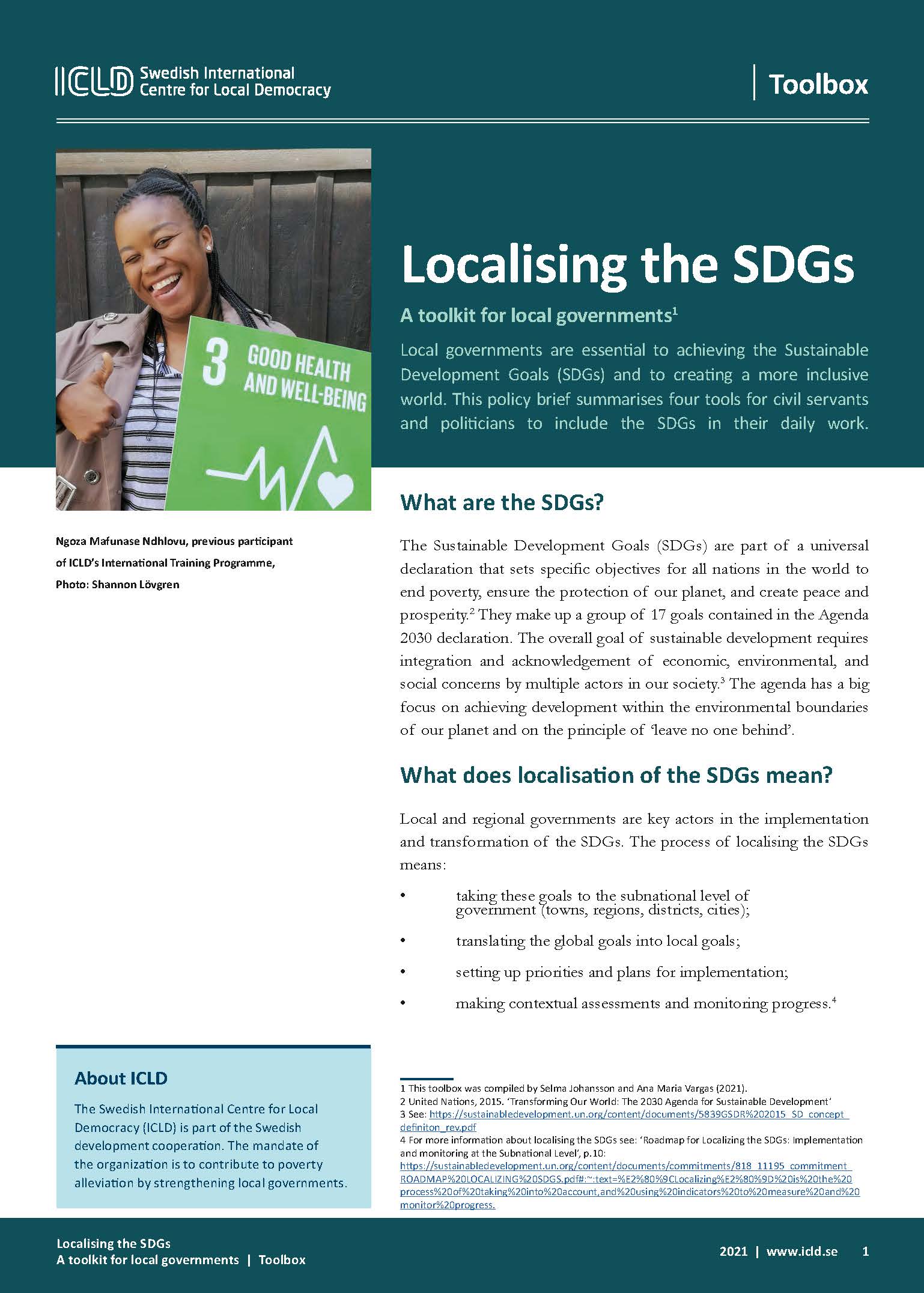 Localising the SDGs: a toolkit for local governments