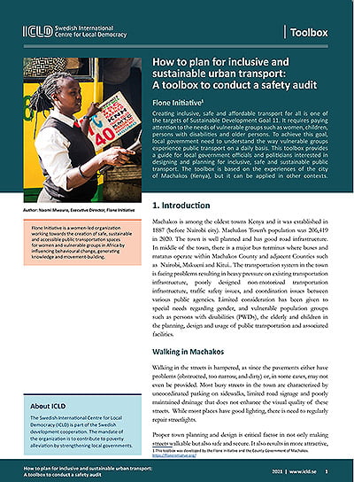 How to plan for inclusive and sustainable urban transport: a toolbox to conduct a safety audit