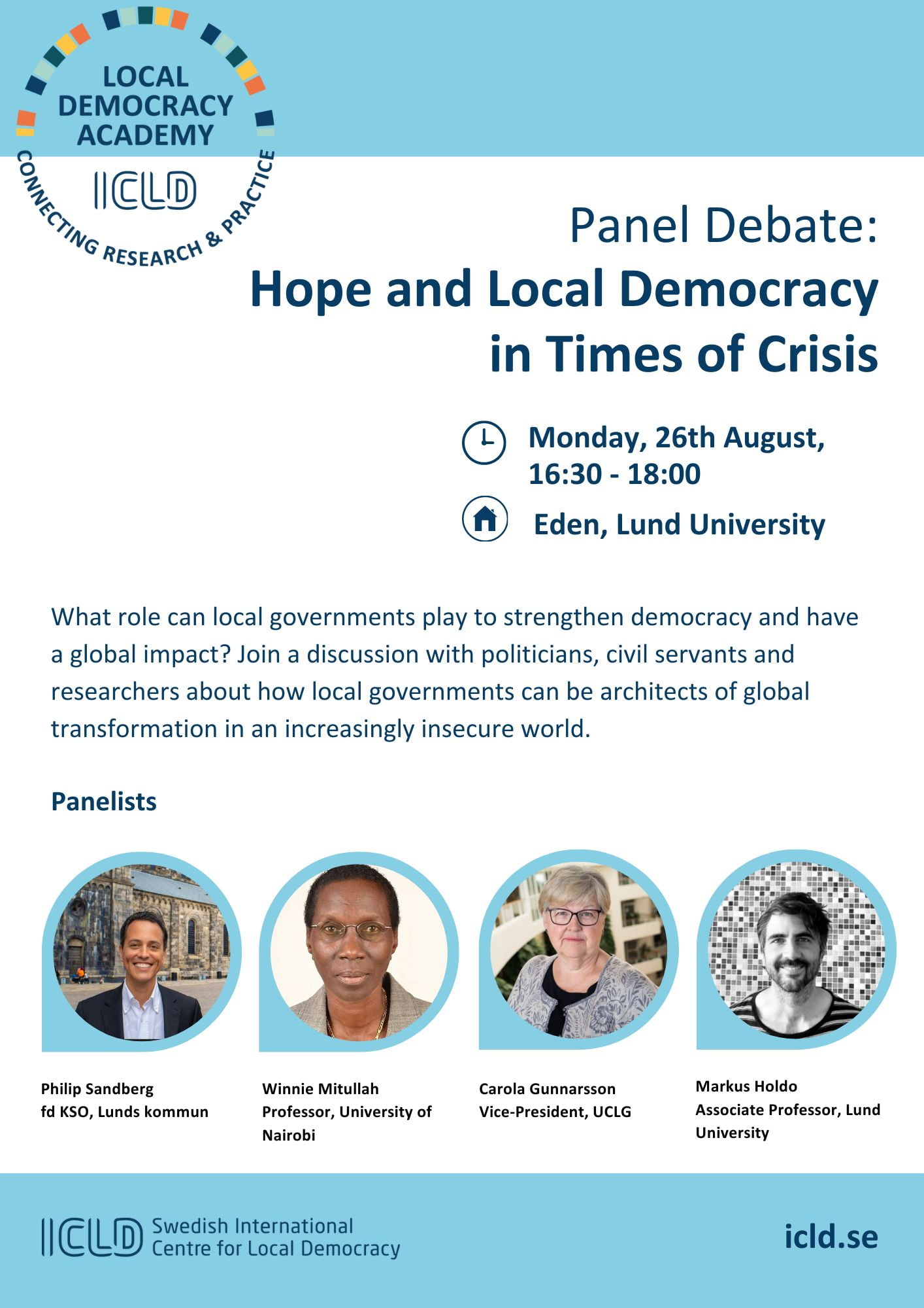 Panel Debate: Hope and Local Democracy in Times of Crisis